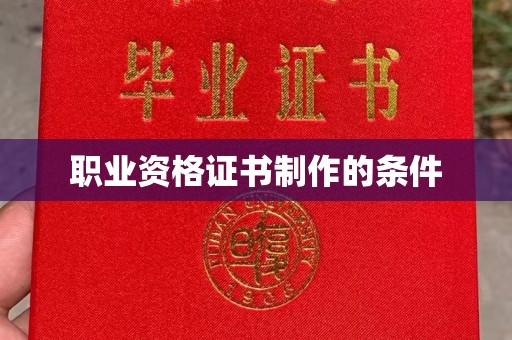 沙鹿职业资格证书制作的条件
